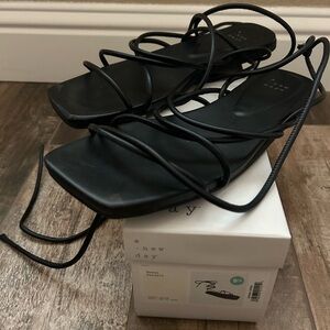 A New Day Elegant Black Lace-Up Sandals